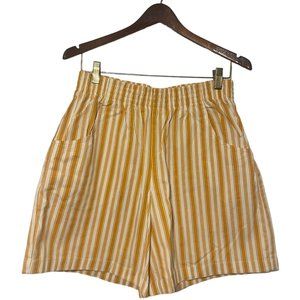 American Weekend 100% Cotton Women’s Orange & White Stripe Shorts Size M